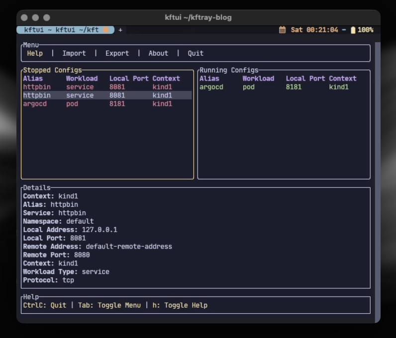 Introducing KFtui - a new terminal-based user interface for managing your port forwarding configurations.